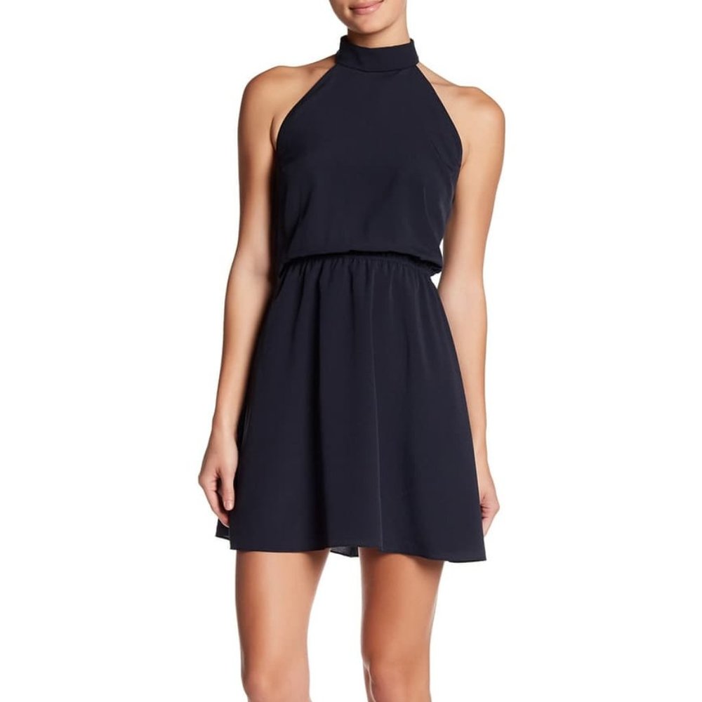 NWOT! Haute Hippie High Neck Navy Dress NEVER WORN